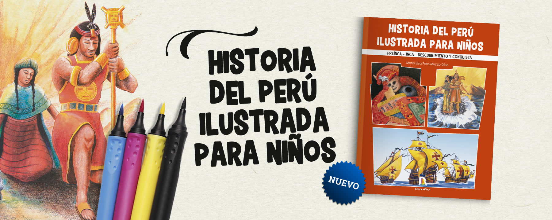 Recorre las diversas etapas históricas de nuestro Perú a través de ilustraciones y breves narraciones.